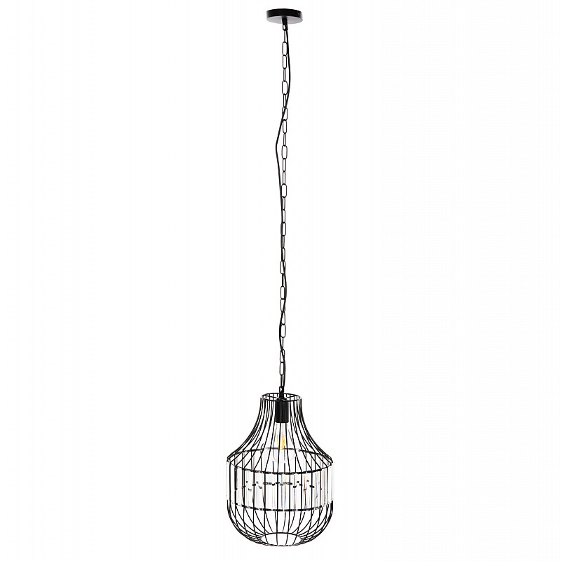 ΦΩΤΙΣΤΙΚΟ ΟΡΟΦΗΣ ΚΡΕΜΑΣΤΟ HM4093 ΜΕΤΑΛΛΙΚΟ ΜΑΥΡΟ ΚΑΙ ΓΥΑΛΙ Φ29x38-137Yεκ.