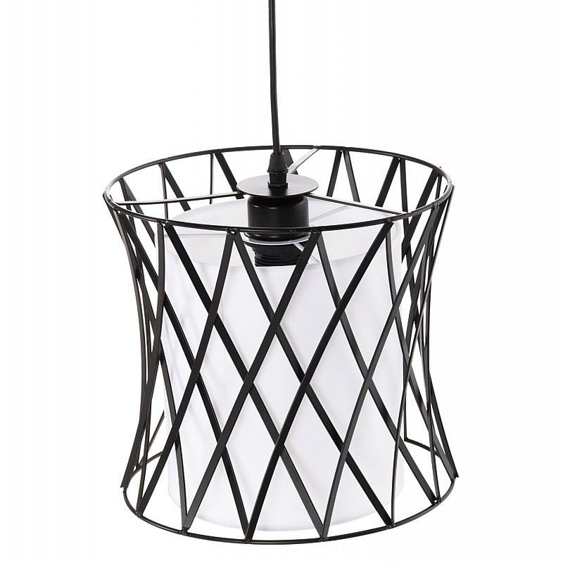 ΦΩΤΙΣΤΙΚΟ ΟΡΟΦΗΣ ΚΡΕΜΑΣΤΟ HM4106 ΜΑΥΡΟ ΜΕΤΑΛΛΟ-ΛΕΥΚΟ ΣΥΝΘΕΤΙΚΟ ΥΦΑΣΜΑ Φ25x120Υεκ.