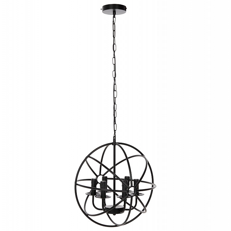 ΦΩΤΙΣΤΙΚΟ ΟΡΟΦΗΣ ΚΡΕΜΑΣΤΟ HM4127 ΜΑΥΡΗ ΜΕΤΑΛΛΙΚΗ ΣΦΑΙΡΑ 6-ΦΩΤΟ Φ42x108Υεκ.