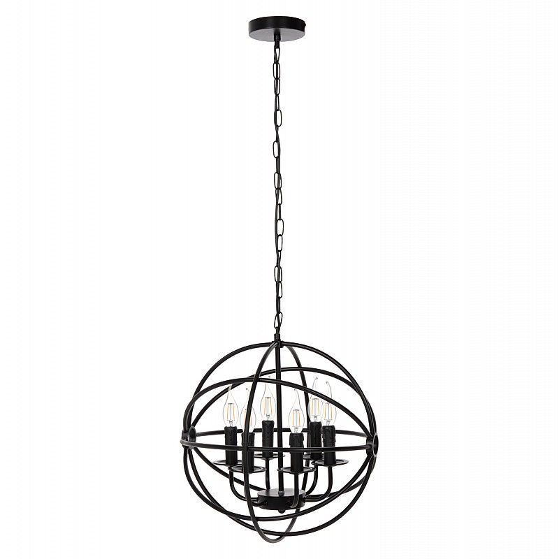 ΦΩΤΙΣΤΙΚΟ ΟΡΟΦΗΣ ΚΡΕΜΑΣΤΟ HM4127 ΜΑΥΡΗ ΜΕΤΑΛΛΙΚΗ ΣΦΑΙΡΑ 6-ΦΩΤΟ Φ42x108Υεκ.