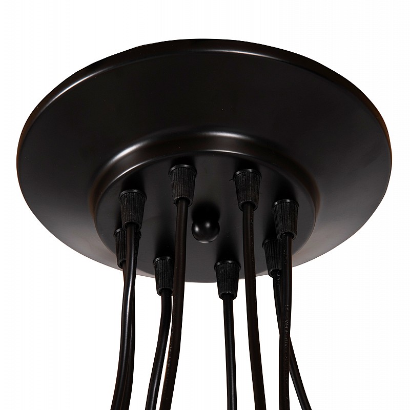 ΦΩΤΙΣΤΙΚΟ ΟΡΟΦΗΣ ΚΡΕΜΑΣΤΟ 8-ΦΩΤΟ HM4176 ΜΑΥΡΟ ΜΕΤΑΛΛΙΚΟ-ΜΑΥΡΑ ΚΑΛΩΔΙΑ Φ100x180Υ