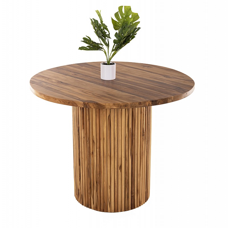 ΤΡΑΠΕΖΙ ΤΡΑΠΕΖΑΡΙΑΣ DREMA1 HM9895 ΜΑΣΙΦ ΞΥΛΟ ΤΕΑΚ Φ100X80Yεκ-3εκ.ΕΠΙΦΑΝΕΙΑ