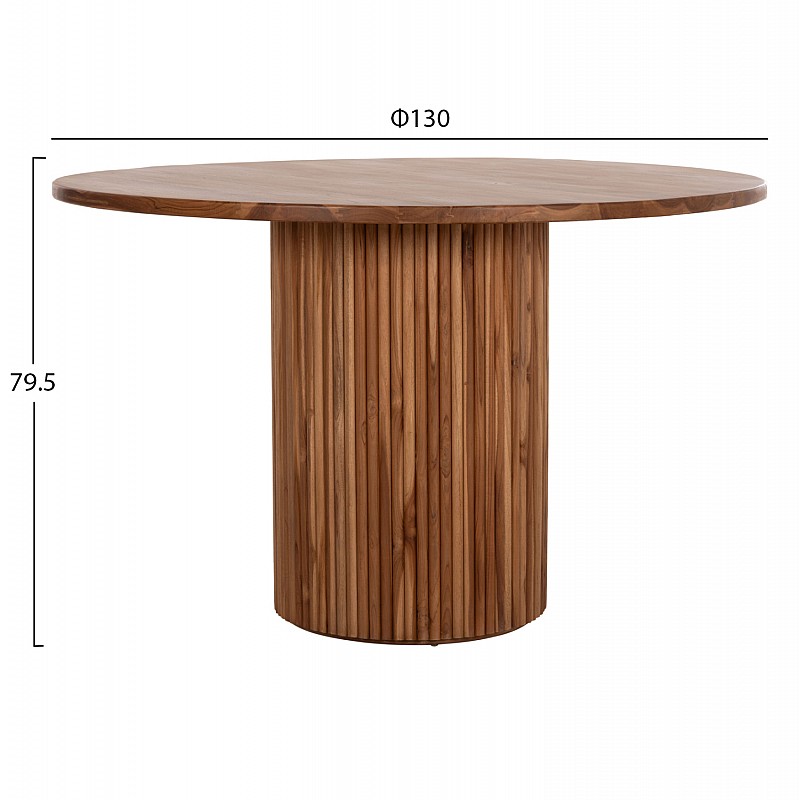 ΤΡΑΠΕΖΙ ΤΡΑΠΕΖΑΡΙΑΣ ΣΤΡΟΓΓΥΛΟ RODER HM9896 ΞΥΛΟ ΤΕΑΚ- 3εκ. πάχος επιφ.- Φ130x79,5Υεκ