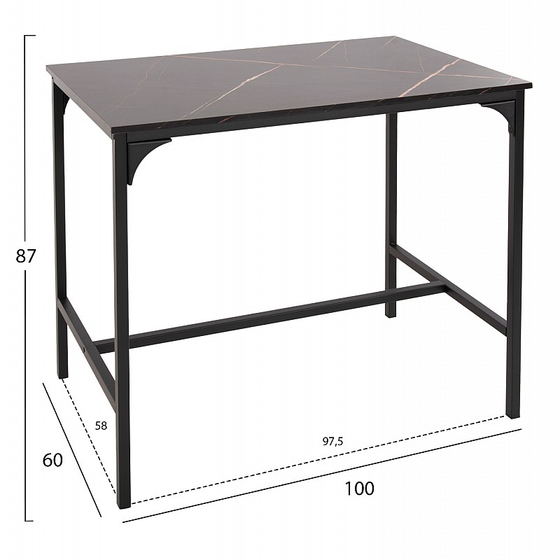ΣΕΤ ΤΡΑΠΕΖΑΡΙΑ ΜΠΑΡ 5ΤΜΧ BOXY HM9882.13 ΜΑΥΡΟ ΜΕΤΑΛΛΟ-ΜΕΛΑΜΙΝΗ ΜΑΥΡΟ ΜΑΡΜΑΡΟ