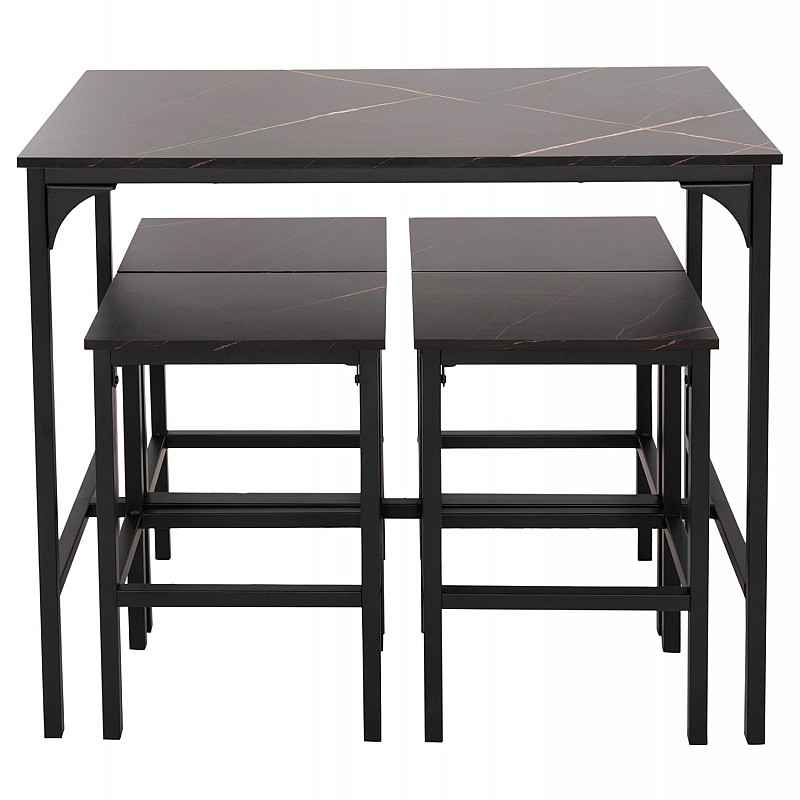 ΣΕΤ ΤΡΑΠΕΖΑΡΙΑ ΜΠΑΡ 5ΤΜΧ BOXY HM9882.13 ΜΑΥΡΟ ΜΕΤΑΛΛΟ-ΜΕΛΑΜΙΝΗ ΜΑΥΡΟ ΜΑΡΜΑΡΟ