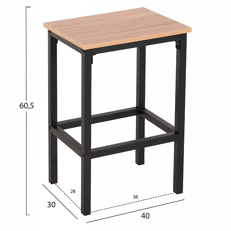 ΣΕΤ ΤΡΑΠΕΖΑΡΙΑ ΜΠΑΡ 5ΤΜΧ BOXY HM9882.01 ΜΑΥΡΟ ΜΕΤΑΛΛΟ-ΜΕΛΑΜΙΝΗ ΣΕ SONAMA