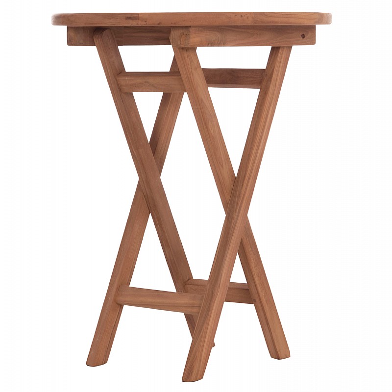 ΤΡΑΠΕΖΙ ΣΚΗΝΟΘΕΤΗ ΣΤΡΟΓΓΥΛΟ ERIS HM18119 ΞΥΛΟ TEAK--ΦΥΣΙΚΟ Φ60x75Υεκ.