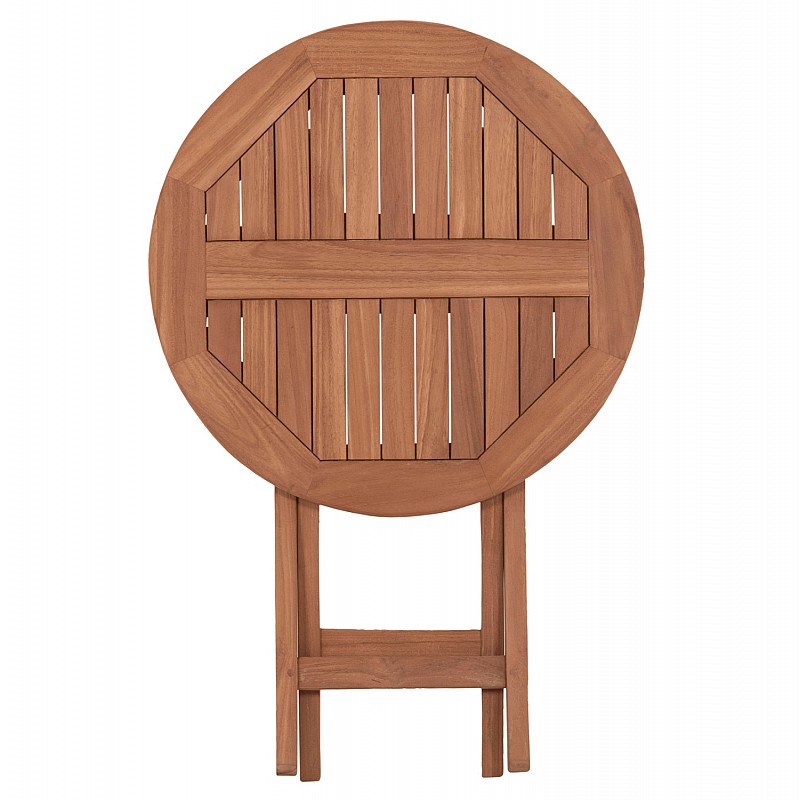 ΤΡΑΠΕΖΙ ΣΚΗΝΟΘΕΤΗ ΣΤΡΟΓΓΥΛΟ ERIS HM18119 ΞΥΛΟ TEAK--ΦΥΣΙΚΟ Φ60x75Υεκ.