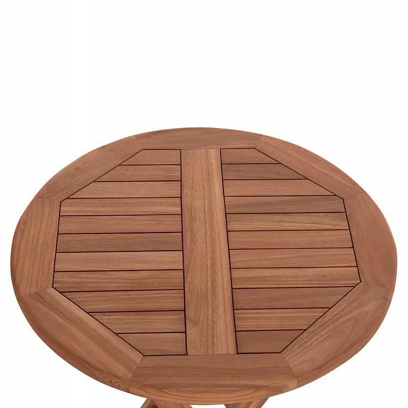 ΤΡΑΠΕΖΙ ΣΚΗΝΟΘΕΤΗ ΣΤΡΟΓΓΥΛΟ ERIS HM18119 ΞΥΛΟ TEAK--ΦΥΣΙΚΟ Φ60x75Υεκ.