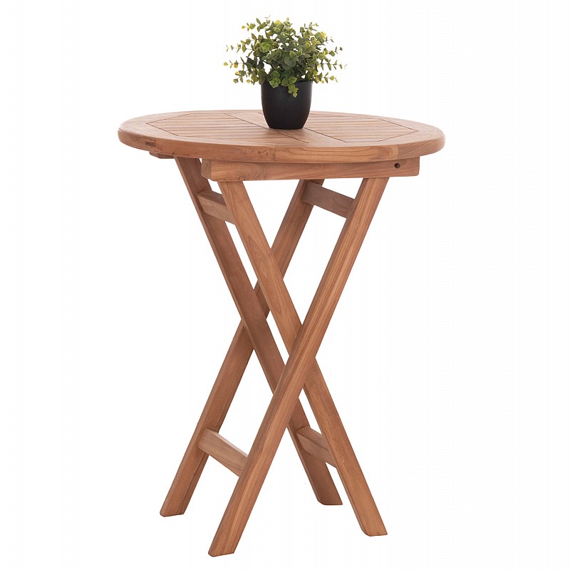 ΤΡΑΠΕΖΙ ΣΚΗΝΟΘΕΤΗ ΣΤΡΟΓΓΥΛΟ ERIS HM18119 ΞΥΛΟ TEAK--ΦΥΣΙΚΟ Φ60x75Υεκ.