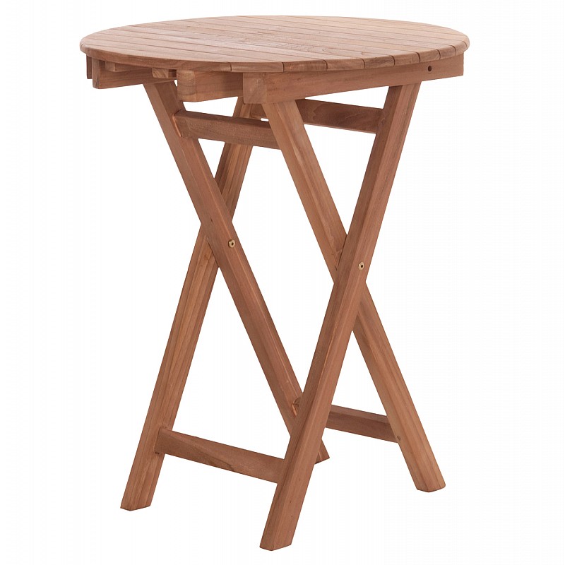 ΤΡΑΠΕΖΙ ΣΚΗΝΟΘΕΤΗ ΣΤΡΟΓΓΥΛΟ HEIDEL HM18120 ΞΥΛΟ TEAK--ΦΥΣΙΚΟ Φ60x75Υεκ.