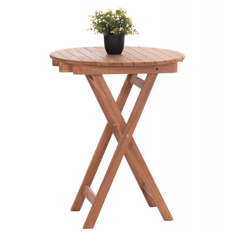 ΤΡΑΠΕΖΙ ΣΚΗΝΟΘΕΤΗ ΣΤΡΟΓΓΥΛΟ HEIDEL HM18120 ΞΥΛΟ TEAK--ΦΥΣΙΚΟ Φ60x75Υεκ.