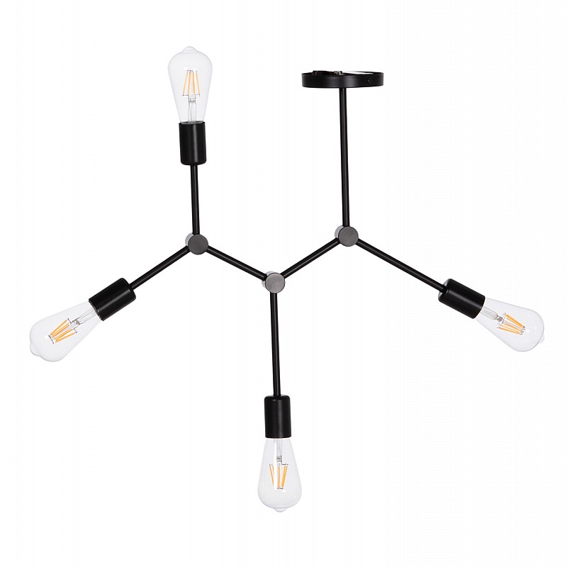 ΦΩΤΙΣΤΙΚΟ ΟΡΟΦΗΣ 4-ΦΩΤΟ LIGHTY HM7405.11 ΜΕΤΑΛΛΟ ΣΕ ΜΑΥΡΟ 57x5x52Υεκ.