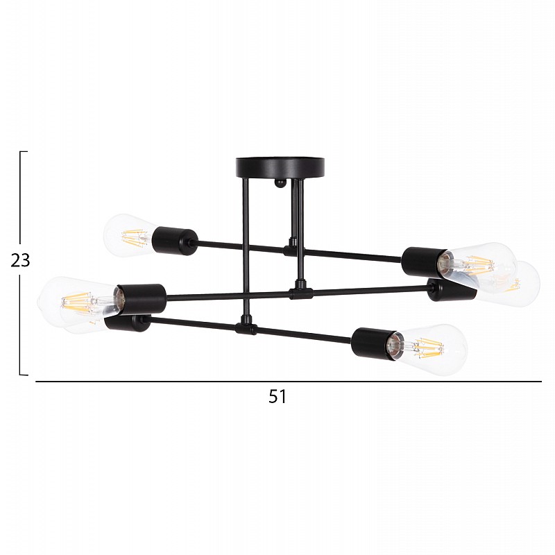 ΦΩΤΙΣΤΙΚΟ ΟΡΟΦΗΣ ΠΟΛΥΦΩΤΟ LIGHTY HM7427.11 ΜΕΤΑΛΛΟ ΣΕ ΜΑΥΡΟ 51x51x23Υεκ. ΦΩΤΙΣΤΙΚΟ ΟΡΟΦΗΣ ΠΟΛΥΦΩΤΟ LIGHTY HM7427.11 ΜΕΤΑΛΛΟ ΣΕ ΜΑΥΡΟ 51x51x23Υεκ.