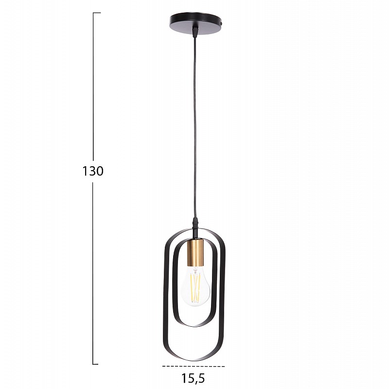 ΦΩΤΙΣΤΙΚΟ ΟΡΟΦΗΣ ΚΡΕΜΑΣΤΟ BIUT HM7537.11 ΜΑΥΡΟ ΜΕΤΑΛΛΟ-ΧΡΥΣΟ ΝΤΟΥΙ 15,5x4x130Υεκ.