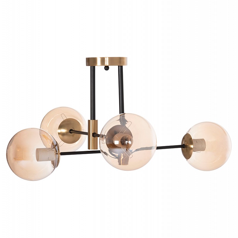 ΦΩΤΙΣΤΙΚΟ ΟΡΟΦΗΣ DREMP HM7409.11 ΤΕΤΡΑΦΩΤΟ ΜΑΥΡΟ-ΧΡΥΣΟ 68x68x36Υεκ.