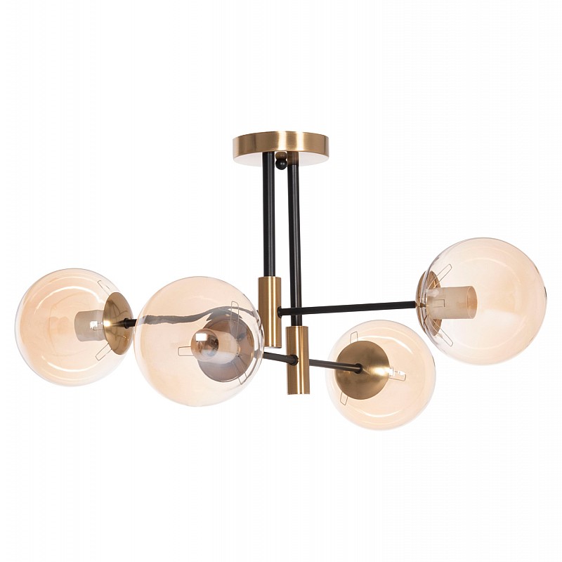 ΦΩΤΙΣΤΙΚΟ ΟΡΟΦΗΣ DREMP HM7409.11 ΤΕΤΡΑΦΩΤΟ ΜΑΥΡΟ-ΧΡΥΣΟ 68x68x36Υεκ.