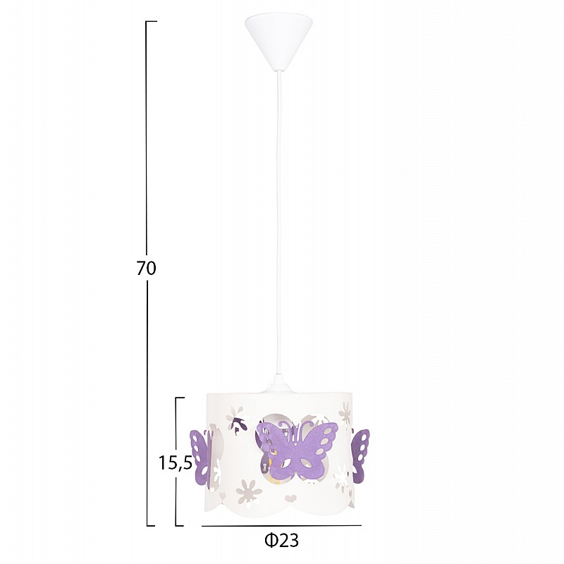 ΦΩΤΙΣΤΙΚΟ ΟΡΟΦΗΣ ΠΑΙΔΙΚΟ LEPTIR HM4705.02 ΜΕΤΑΛΛΙΚΟ ΜΩΒ-ΛΕΥΚΟ Φ23x70Υεκ.