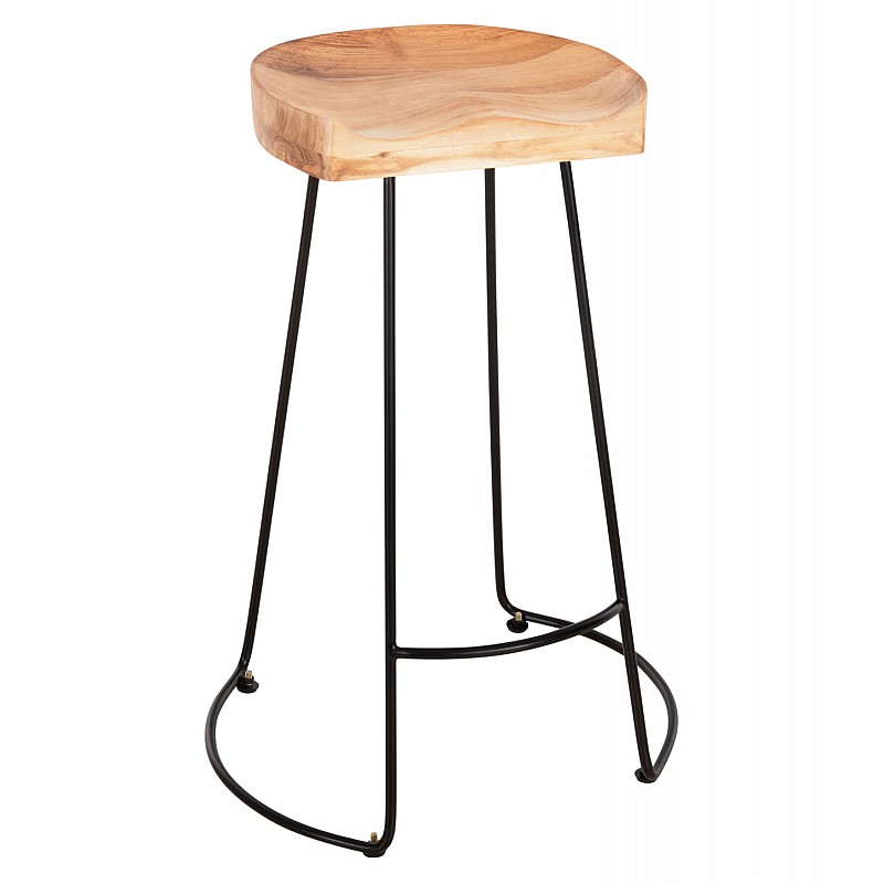ΣΚΑΜΠΟ BAR ELEANOR HM8363.21 ΜΑΣΙΦ ΞΥΛΟ ΑΚΑΚΙΑΣ-ΜΕΤΑΛ.ΣΚΕΛΕΤΟΣ 53,5x42x77Υεκ.