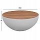 ΔΙΑΚΟΣΜΗΤΙΚΟ ΤΡΑΠΕΖΙ ΣΑΛΟΝΙΟΥ BOWL Φ91x38,5Yεκ. ΛΕΥΚΟ ΜΕ ΞΥΛΟ ΑΚΑΚΙΑΣ HM8717.23 Β'ΔΙΑΛΟΓΗΣ