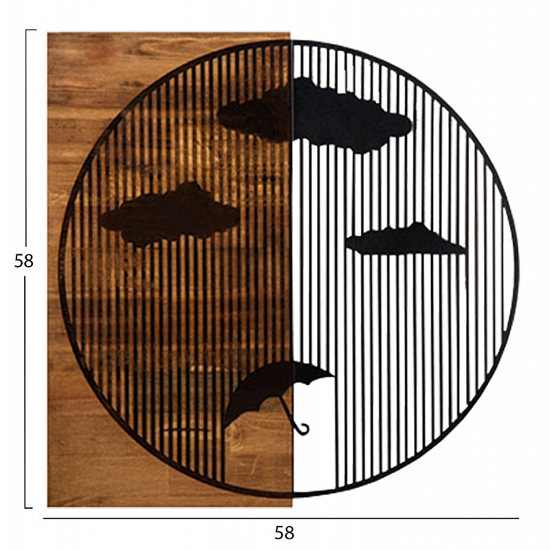 ΔΙΑΚΟΣΜΗΤΙΚΟ ΤΟΙΧΟΥ HM4808-ΦΥΛΛΑ ΜΕΤΑΛΛΟΥ ΜΑΥΡΑ-ΞΥΛΟ 58x3(βάθος)x58Υεκ.