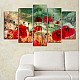 ΠΙΝΑΚΑΣ ΠΕΝΤΑΠΤΥΧΟ MDF POPPY FIELD HM7206.03 100X0,3X60 εκ.