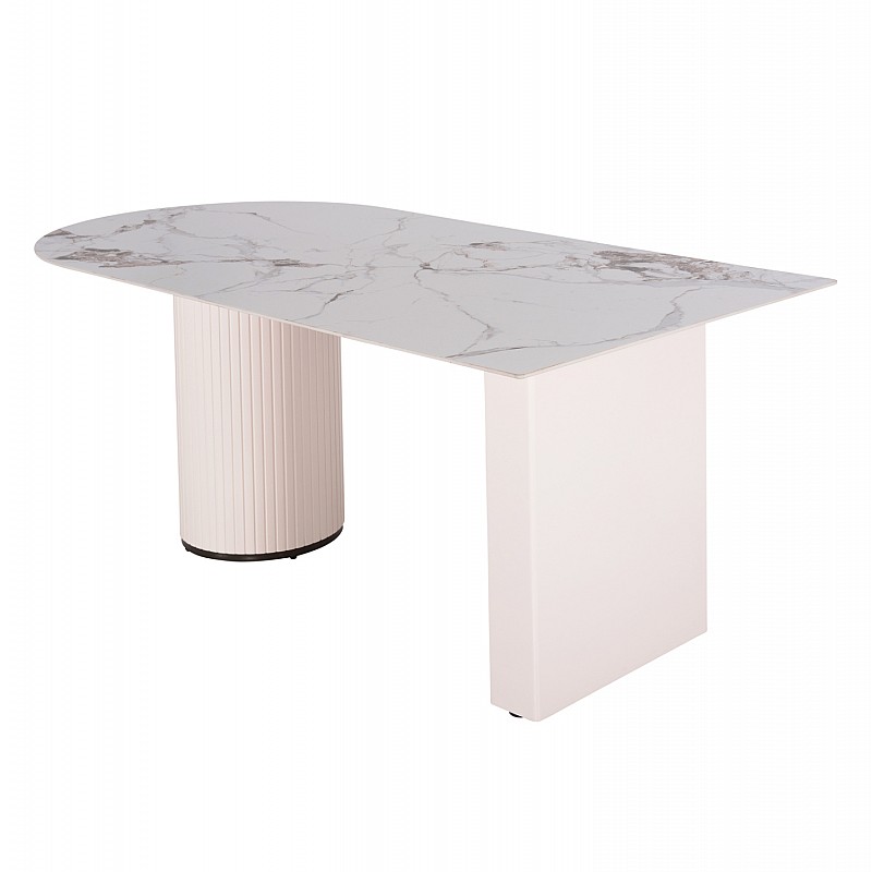 ΤΡΑΠΕΖΙ ΤΡΑΠΕΖΑΡΙΑΣ CERAMUS HM9772.01 12mmΚΕΡΑΜΙΚΟ TOP ΛΕΥΚΟ ΜΑΡΜΑΡΟ-MDF ΛΕΥΚΟ 180x90x76Υεκ.