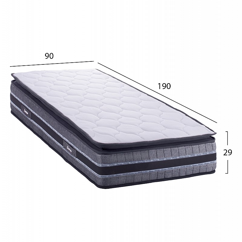 ΣΤΡΩΜΑ DREAMTOPIA FRANKLIN HM657.90 BONNELL SPRING ΜΕ ΑΝΩΣΤΡΩΜΑ 90x190x29Y εκ.