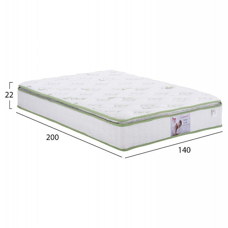 ΣΤΡΩΜΑ CONTINUOUS SPRING ΜΕ ΑΝΩΣΤΡΩΜΑ ALOE VERA 140X200 HM372.13 ΜΟΝΗΣ ΟΨΗΣ ΣΤΡΩΜΑ CONTINUOUS SPRING ΜΕ ΑΝΩΣΤΡΩΜΑ ALOE VERA 140X200 HM372.13 ΜΟΝΗΣ ΟΨΗΣ