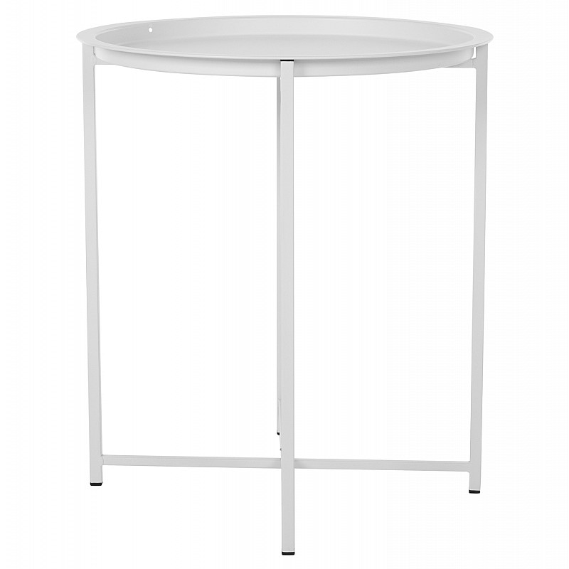 ΤΡΑΠΕΖΙ ΠΤΥΣΣΟΜΕΝΟ ΜΕ ΑΠΟΣΠΩΜΕΝΟ ΔΙΣΚΟ SAMUEL ΜΕΤΑΛΛΙΚΟ ΛΕΥΚΟ Φ45x52 εκ. HM5287.02