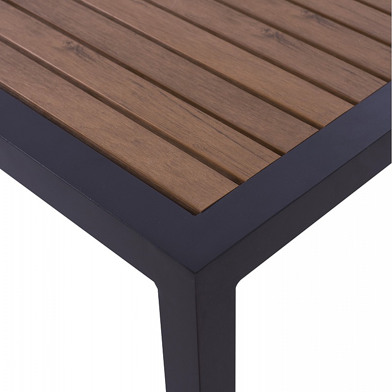 ΤΡΑΠΕΖΙ ΑΛΟΥΜΙΝΙΟΥ SABRA HM5403.02 ΓΚΡΙ ΜΕ POLYWOOD 45Χ45X45,5 εκ.