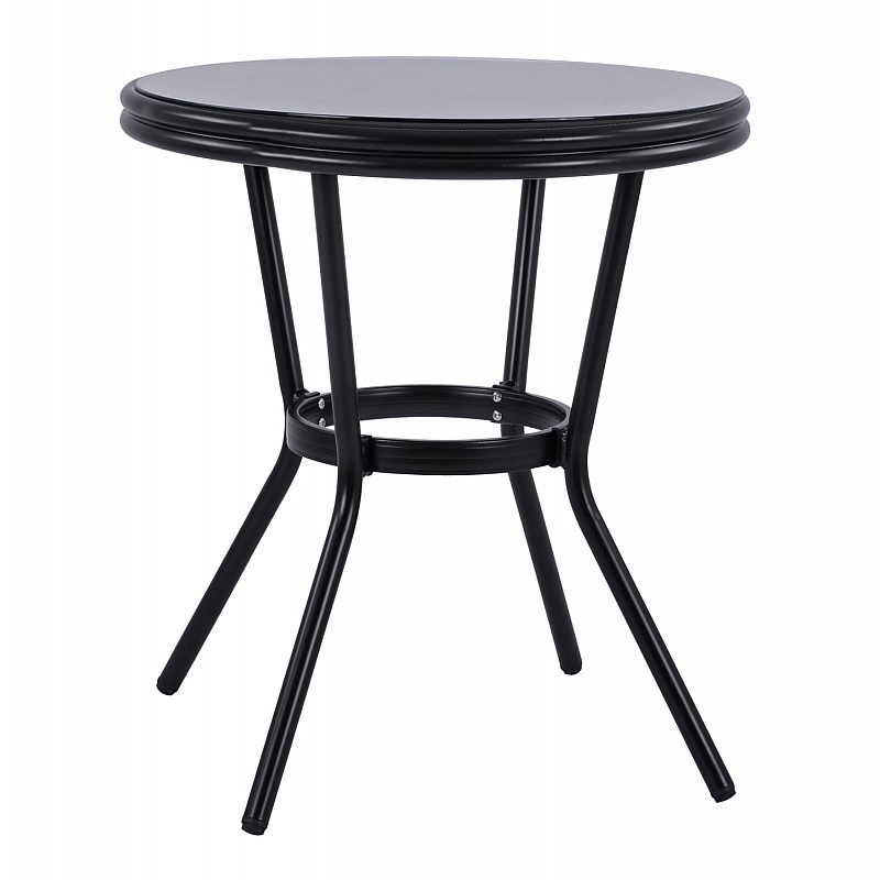 ΤΡΑΠΕΖΙ ΑΛΟΥΜΙΝΙΟΥ MOSES Φ70 BAMBOO LOOK HM5532.02 ΜΑΥΡΟ ΜΕ ΓΥΑΛΙ Φ70X76 εκ ΤΡΑΠΕΖΙ ΑΛΟΥΜΙΝΙΟΥ MOSES Φ70 BAMBOO LOOK HM5532.02 ΜΑΥΡΟ ΜΕ ΓΥΑΛΙ Φ70X76 εκ