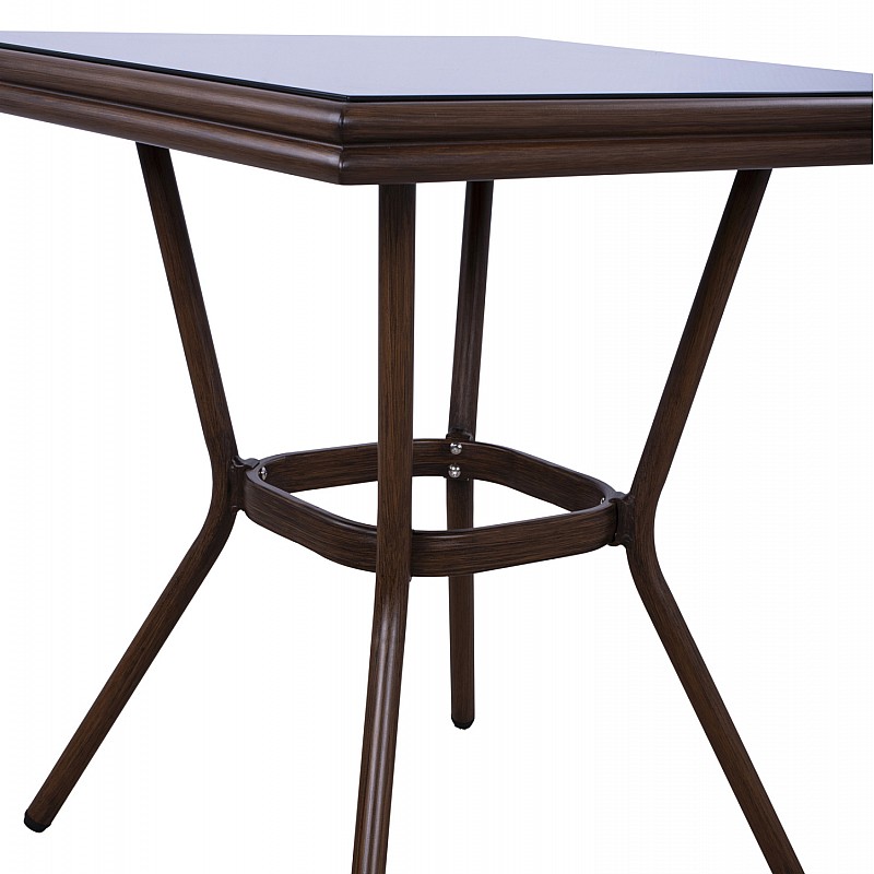 ΤΡΑΠΕΖΙ ΑΛΟΥΜΙΝΙΟΥ HARLOW 70X70X76  BAMBOO LOOK HM5568.03 ΚΑΦΕ ΜΕ ΓΥΑΛΙ ΤΡΑΠΕΖΙ ΑΛΟΥΜΙΝΙΟΥ HARLOW 70X70X76  BAMBOO LOOK HM5568.03 ΚΑΦΕ ΜΕ ΓΥΑΛΙ