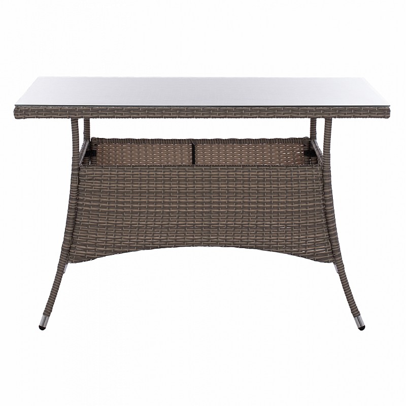 ΤΡΑΠΕΖΙ ΜΕΤΑΛΛΙΚΟ MILITARY RATTAN ΓΚΡΙ HM5141.31 120x70x75Υ εκ.
