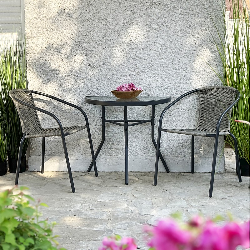 ΤΡΑΠΕΖΙ ΗΜΙΚΥΚΛΙΚΟ LIMA HM5967.02 ΜΕΤΑΛΛΙΚΟ ΚΑΦΕ ΜΕ ΓΥΑΛΙΝΟ TOP 70x40x64,5Υεκ.