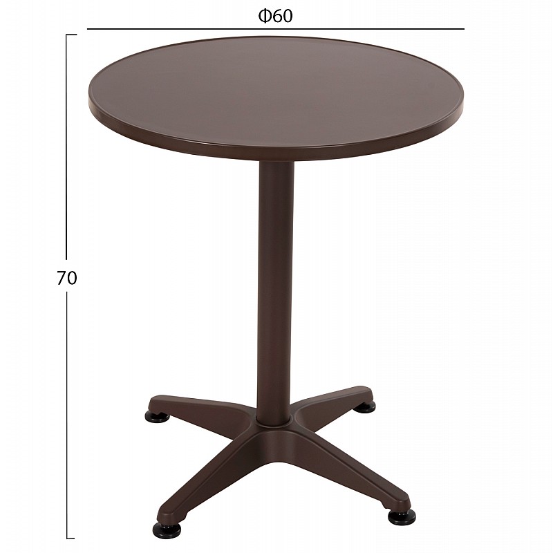 ΤΡΑΠΕΖΙ ΣΤΡΟΓΓΥΛΟ GOSS HM5974.02 ΑΛΟΥΜΙΝΙΟ ΚΑΦΕ Φ60x70Υεκ. ΤΡΑΠΕΖΙ ΣΤΡΟΓΓΥΛΟ GOSS HM5974.02 ΑΛΟΥΜΙΝΙΟ ΚΑΦΕ Φ60x70Υεκ.