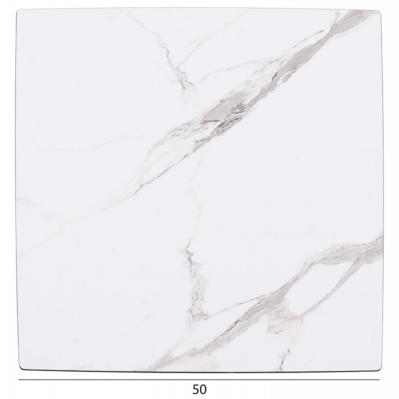 ΕΠΙΦΑΝΕΙΑ ΤΡΑΠΕΖΙΟΥ HPL GLOSSΥ HM6362.01 ΤΕΤΡΑΓΩΝΗ COMPACT ΛΕΥΚΟ ΜΑΡΜΑΡΟ 50x50x1.5εκ