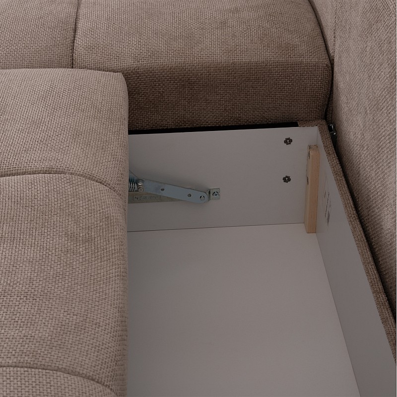 ΚΑΝΑΠΕΣ ΚΡΕΒΑΤΙ ΑΡΙΣΤΕΡΗ ΓΩΝΙΑ COMFYRA HM3336.03L ΜΠΕΖ ΥΦΑΣΜΑ 268x180x83Υεκ