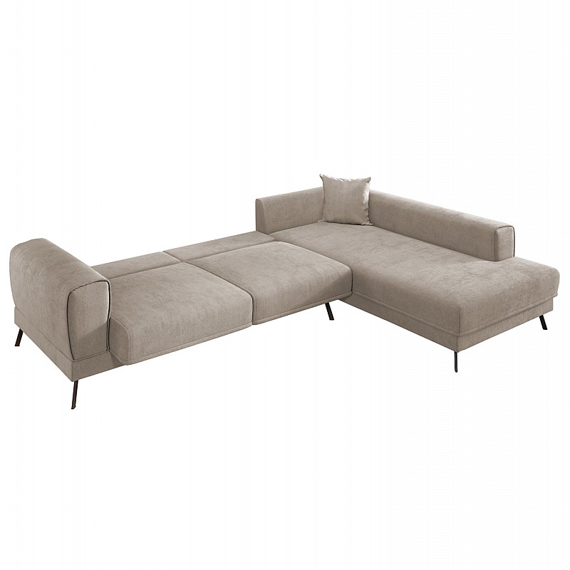 ΚΑΝΑΠΕΣ ΚΡΕΒΑΤΙ ΔΕΞΙΑ ΓΩΝΙΑ ZENORA HM3337.03R ΜΠΕΖ ΥΦΑΣΜΑ 303x214x80Υεκ