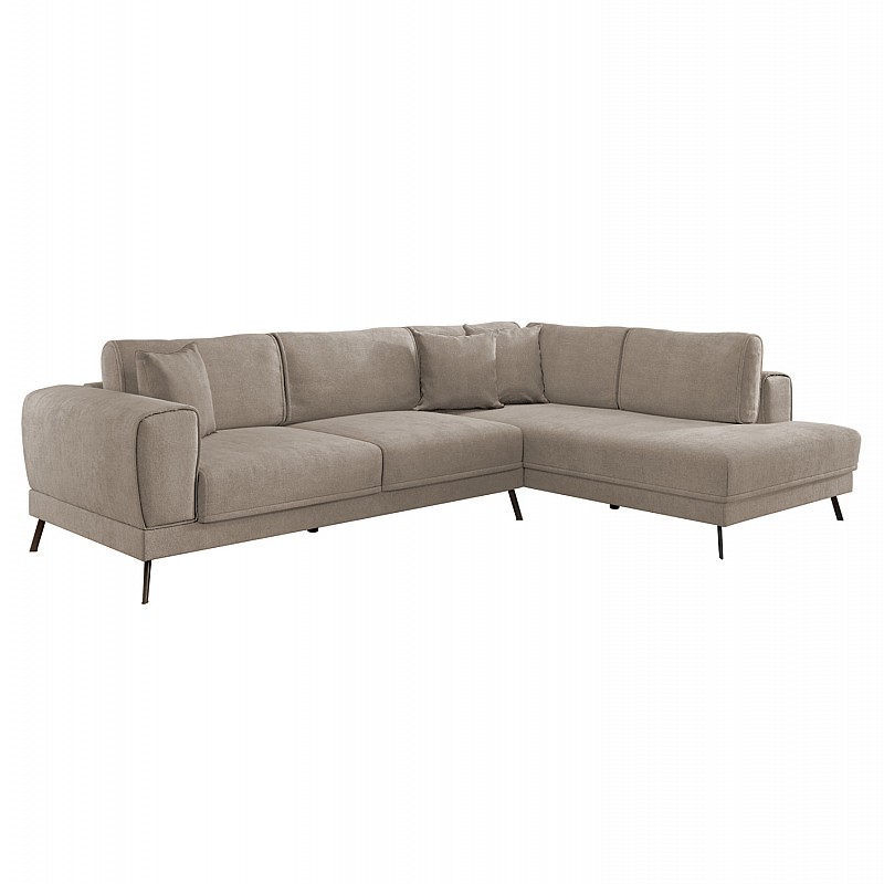 ΚΑΝΑΠΕΣ ΚΡΕΒΑΤΙ ΔΕΞΙΑ ΓΩΝΙΑ ZENORA HM3337.03R ΜΠΕΖ ΥΦΑΣΜΑ 303x214x80Υεκ