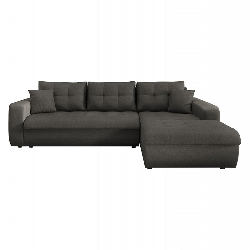 ΚΑΝΑΠΕΣ ΚΡΕΒΑΤΙ ΔΕΞΙΑ ΓΩΝΙΑ KANSO HM3338.01R ΓΚΡΙ ΥΦΑΣΜΑ 244x188x80Υεκ