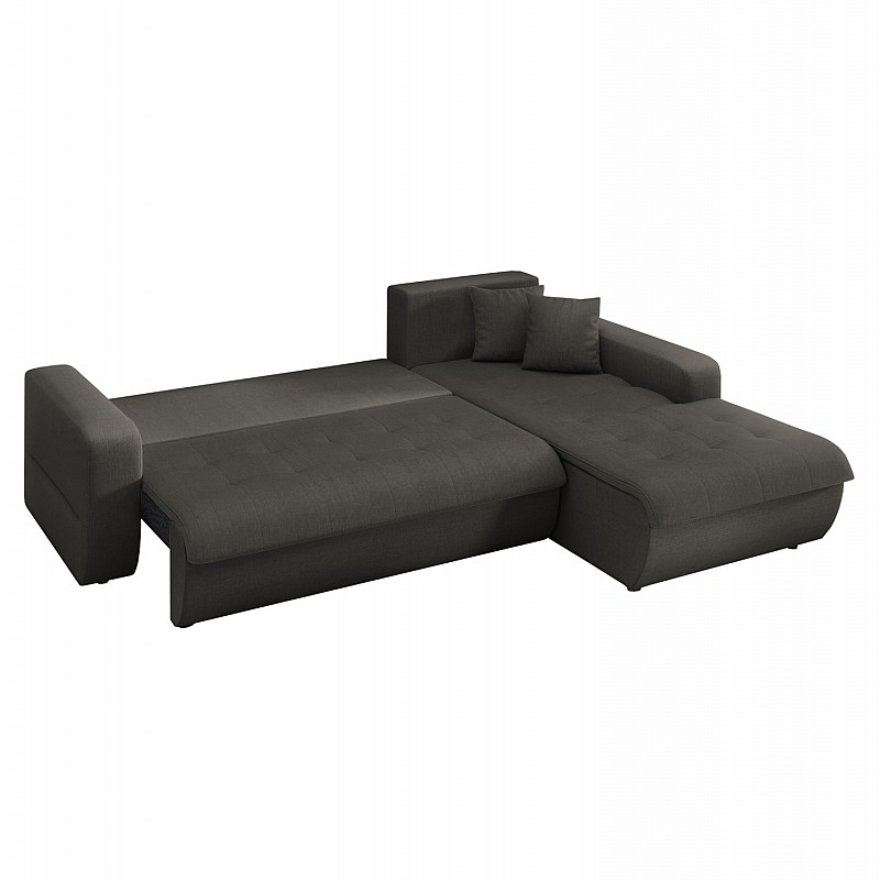 ΚΑΝΑΠΕΣ ΚΡΕΒΑΤΙ ΔΕΞΙΑ ΓΩΝΙΑ KANSO HM3338.01R ΓΚΡΙ ΥΦΑΣΜΑ 244x188x80Υεκ