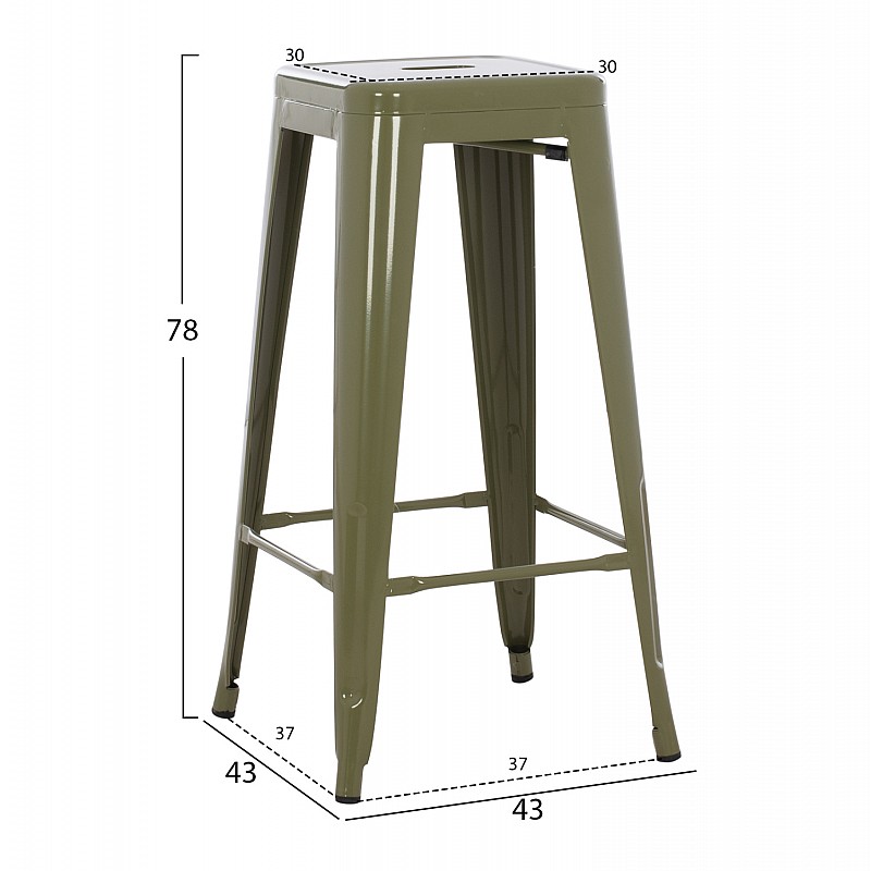 ΣΚΑΜΠΟ BAR ΜΕΤΑΛΛΙΚΟ MELITA ΣΕ DARK OLIVE GREEN HM8642.03 43x43x78 εκ.