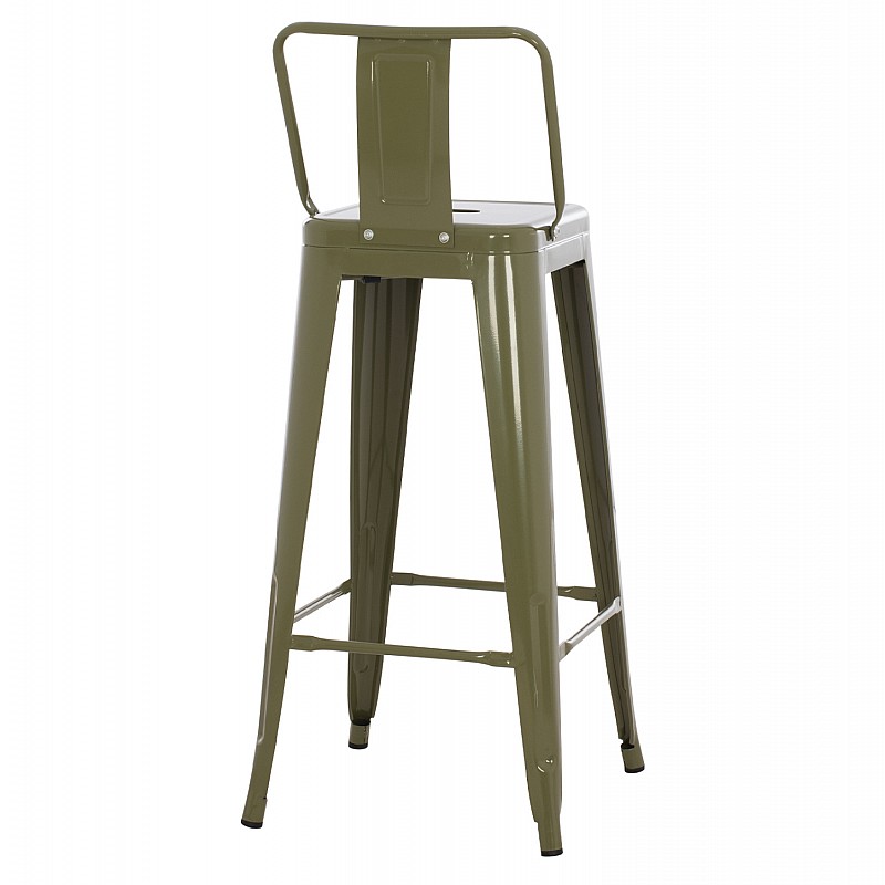 ΣΚΑΜΠΟ BAR ΜΕΤΑΛΛΙΚΟ MELITA ME ΠΛΑΤΗ ΣΕ DARK OLIVE GREEN HM8643.03 43Χ43Χ100εκ.