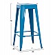 ΣΚΑΜΠΟ ΜΠΑΡ ΜΕΤΑΛΛΙΚΟ MELITA-PRO HM8642.48 ΣΕ ΜΠΛΕ 43x43x78Υεκ.