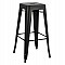 ΣΚΑΜΠΟ ΜΠΑΡ ΜΕΤΑΛΛΙΚΟ MELITA-PRO HM8642.42 ΣΕ ΜΑΥΡΟ ΜΑΤ 43x43x78Υεκ.