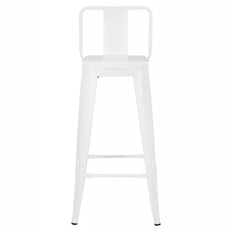 ΣΚΑΜΠΟ BAR ME ΠΛΑΤΗ ΜΕΤΑΛΛΙΚΟ MELITA-PRO HM8643.41 ΛΕΥΚΟ ΜΑΤ 42x42x100Υεκ.