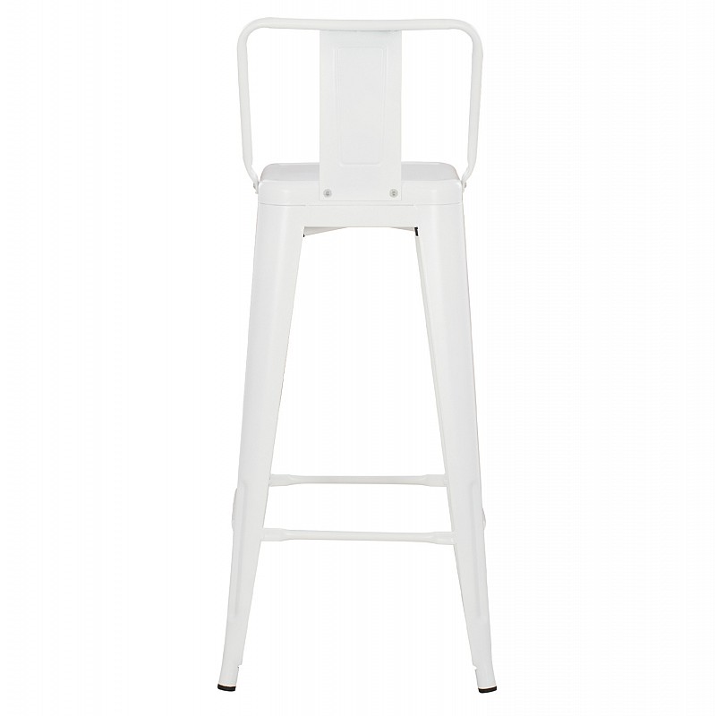 ΣΚΑΜΠΟ BAR ME ΠΛΑΤΗ ΜΕΤΑΛΛΙΚΟ MELITA-PRO HM8643.41 ΛΕΥΚΟ ΜΑΤ 42x42x100Υεκ.