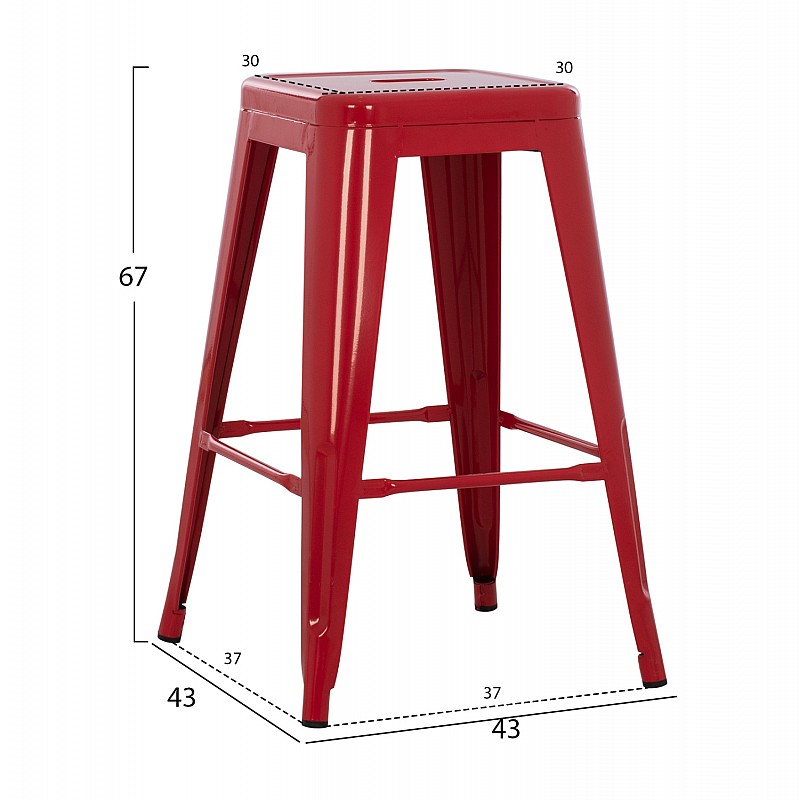 ΣΚΑΜΠΟ ΜΕΣΑΙΟΥ ΥΨΟΥΣ ΜΕΤΑΛΛΙΚΟ MELITA-PRO HM8573.44 ΚΟΚΚΙΝΟ 43x43x67Υεκ.
