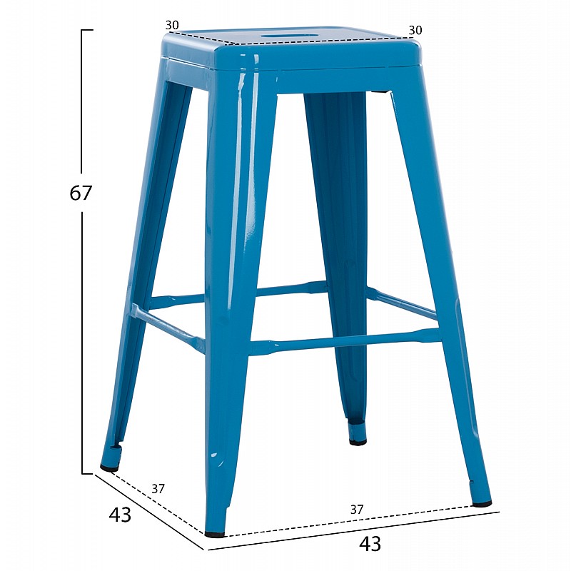ΣΚΑΜΠΟ ΜΕΣΑΙΟΥ ΥΨΟΥΣ ΜΕΤΑΛΛΙΚΟ MELITA-PRO HM8573.48 ΜΠΛΕ 43x43x67Υεκ.